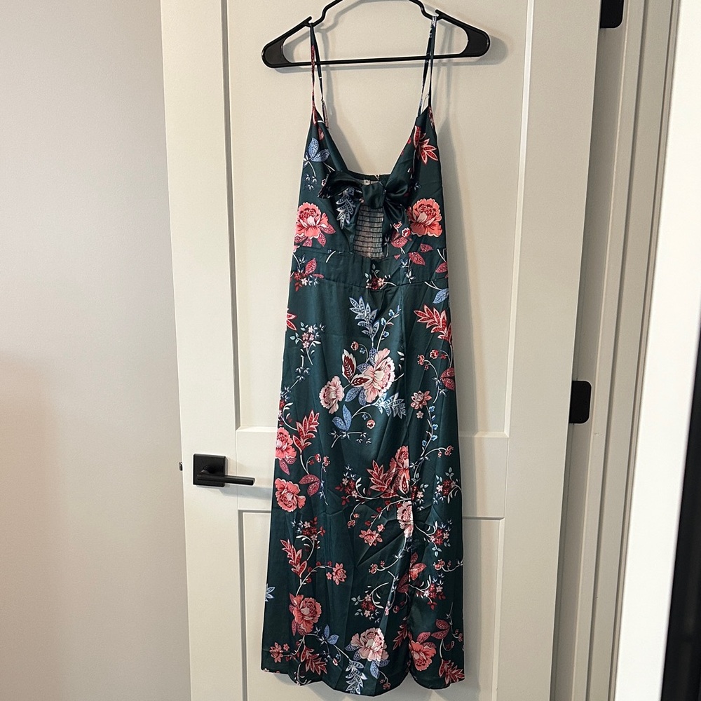 Fashionme Women Spaghetti Strap Midi Satin Dress